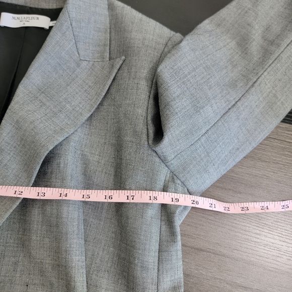 MM LaFleur Gaia Jacket Wool Blend Workwear Blazer Sharkskin Women’s Sz 14 Gray - Picture 9 of 14